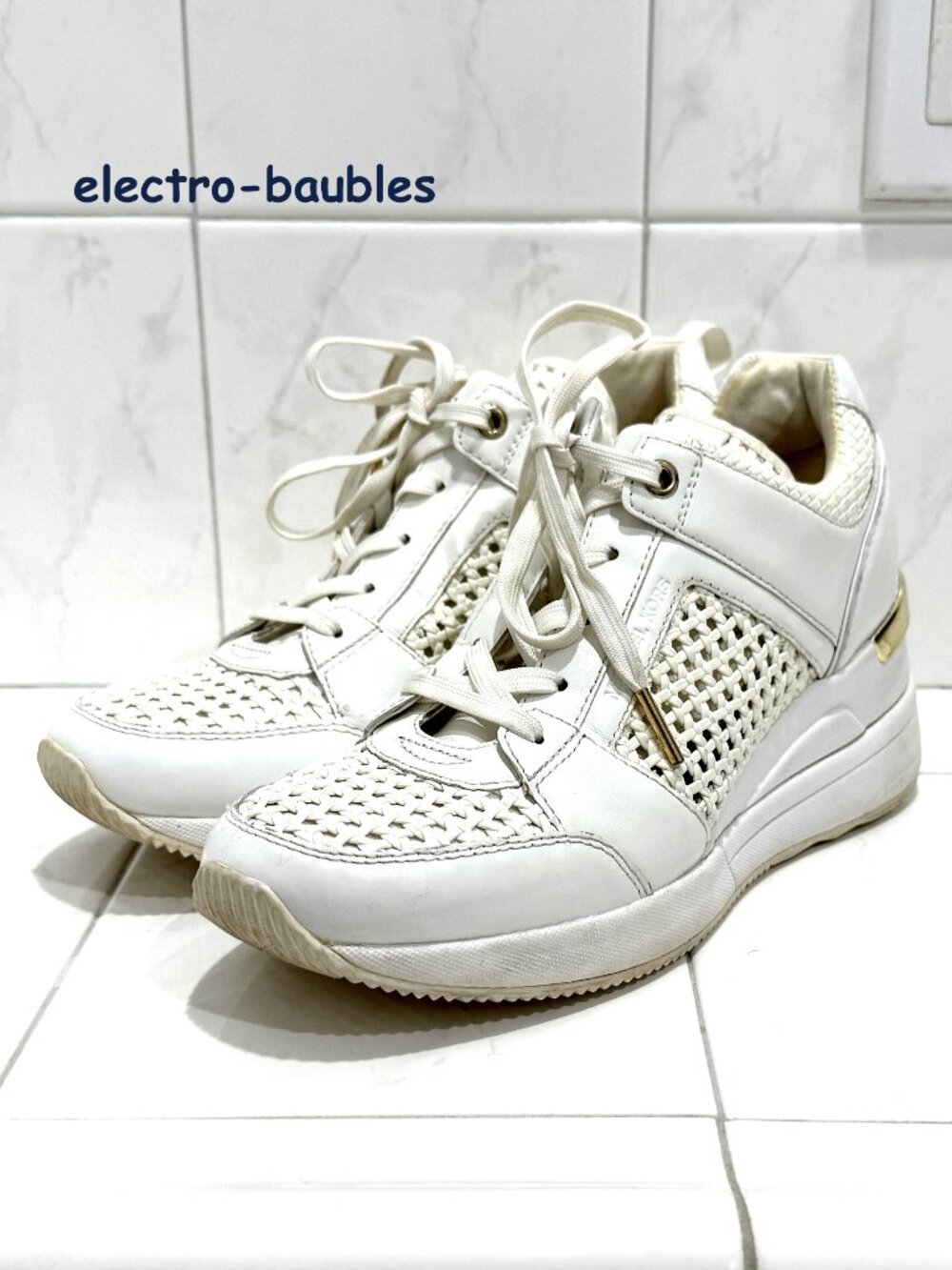 Michael Kors Georgie Leather Wedge Trainers Sz 7M USA - GUC